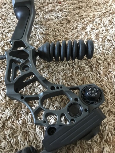 Mathews Triax, RH 70# At 28” Stone, Gray Custom Strings