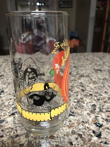 Happy Birthday Bugs Bunny Glass 50th Anniversary 1990 Vintage Looney Tunes Cup
