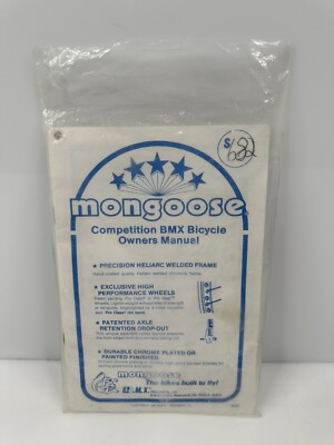 Rare Vintage 1987 Mongoose BMX Racing Freestyle Owners Manual Book USA