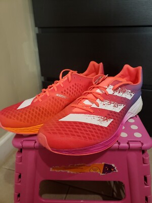 New Adidas ADIZERO PRO M Men US 12.5 Running Shoes FW9253 Shock Pink Cloud White