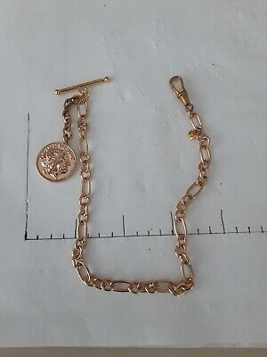 Vintage Pocket watch chain 12 inches, 18kgold filled,stamp,, used as pictured