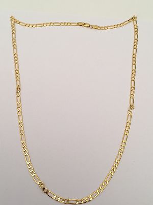 Pre-owned Figaro Chain Real 10k Yellow Gold Men Women  Necklace 22" 22 Inch 3 Mm 3mm Unisex