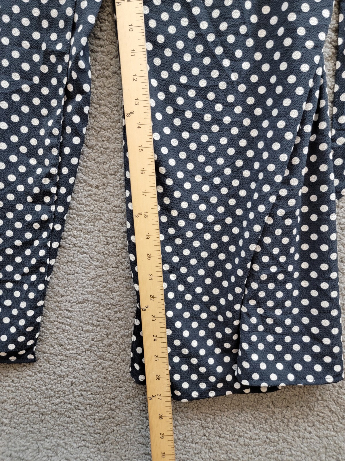 London Times Plus Polka-Dot Crepe Jumpsuit Women's 16W Navy/White Surplice Neck - Picture 7 of 17