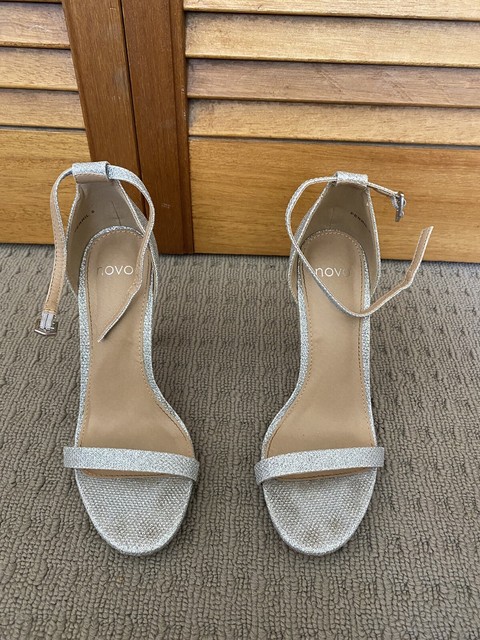 silver heels size 6