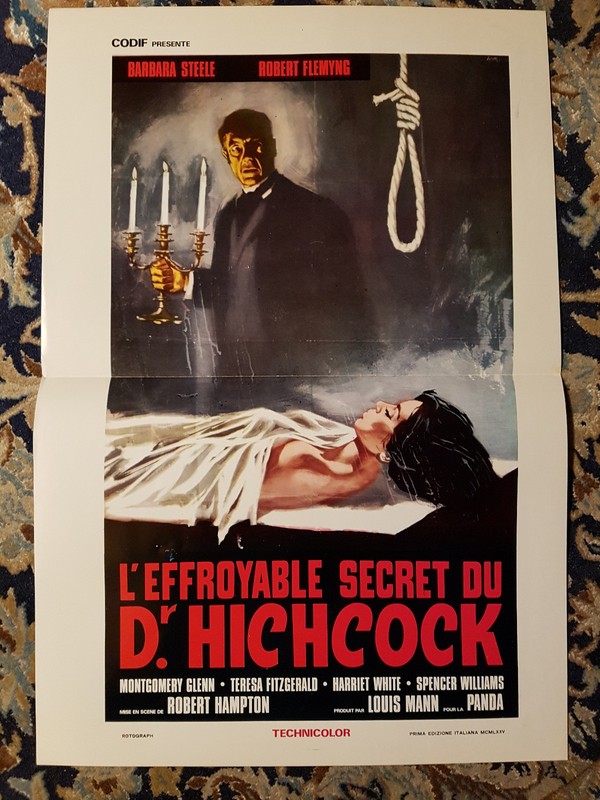 Affiche 1962 L'Effroyable Secret Du Dr Hichcock 35x50 Freda Barbara Steele