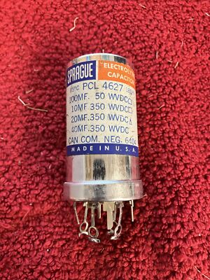 PCL-4627 SPRAGUE CAPACITOR PRINT-LOK@LYTIC 40-20-10-100MF 350-350-350-50WVDC NOS
