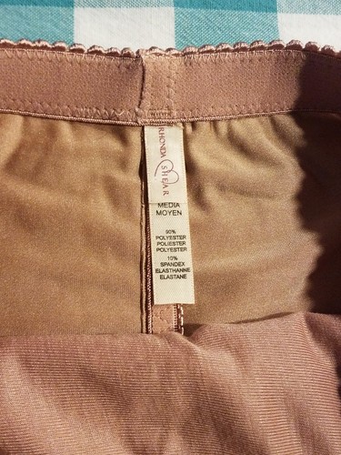 3 PAIR RHONDA SHEAR Panties Lacey High Waisted Control Underwear Cocoa  Sz. MED.