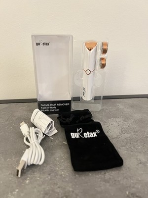Brand New-Gurelax Facial Hair Remover USB Rechargeable-White-Model 1010