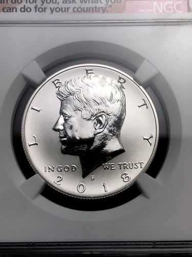 2018-S 50c Reverse Proof Kennedy Half Light Finish NGC PR70 First Rel. (1384)