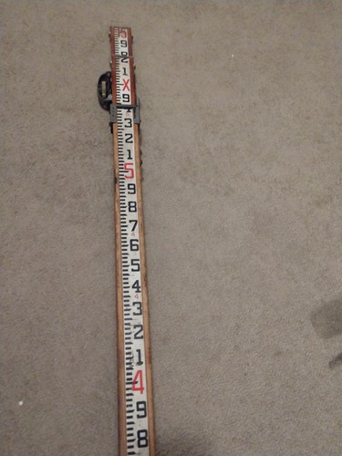 Vintage Surveying measuring stick Grade Rod 15 ft. By John wood made in Canada