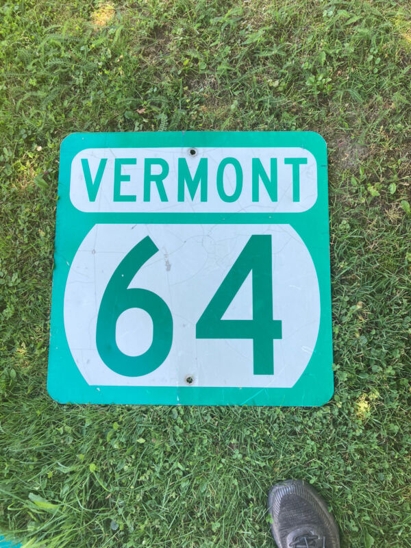 Authentic Used Vermont Highway Sign Metal Route 64 RARE Northfield Williamstown