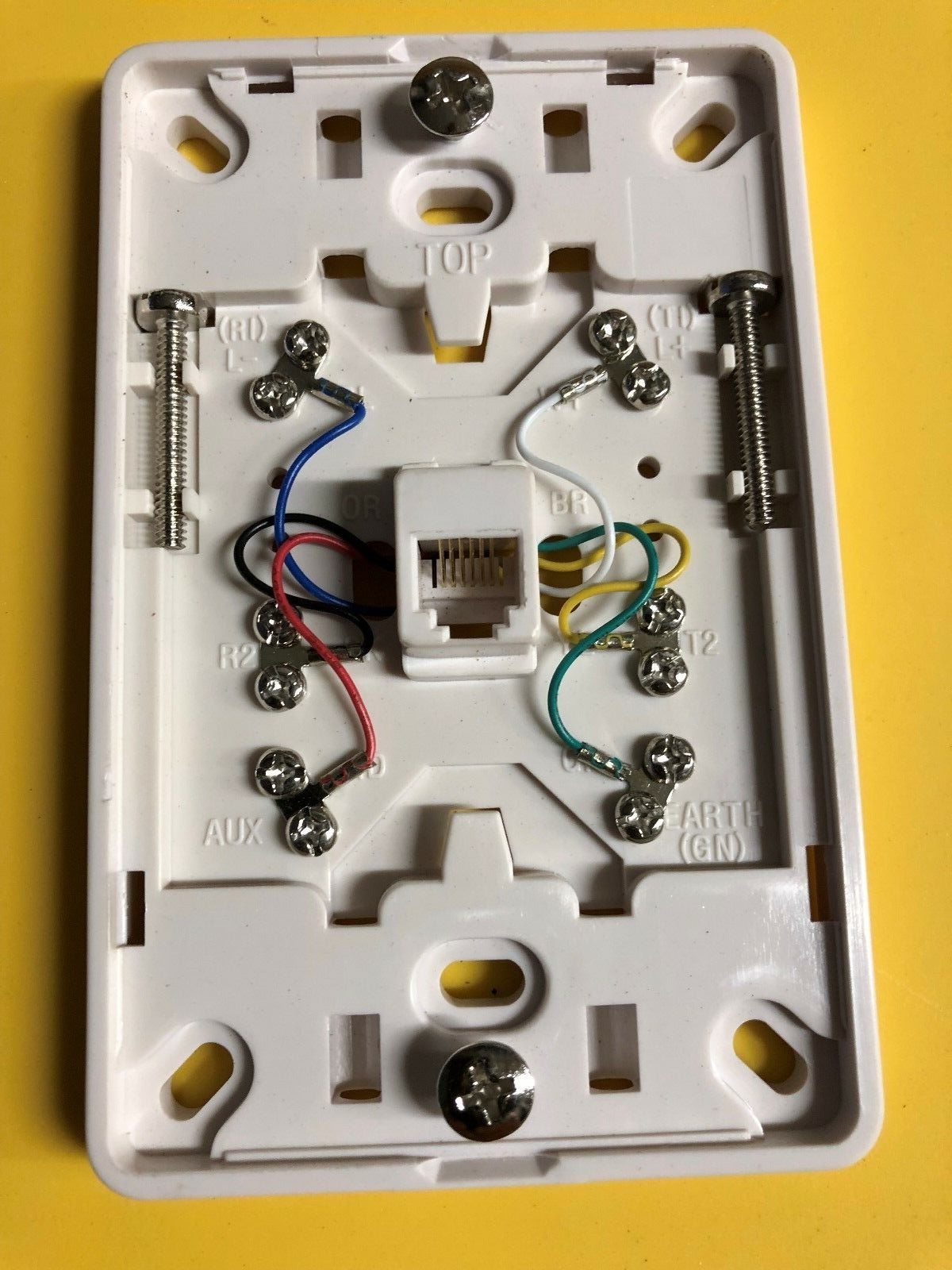 Lot of 30 Phone Jack Wall Plate Modular White Surface Mount 6 Wire Flush Tel.
