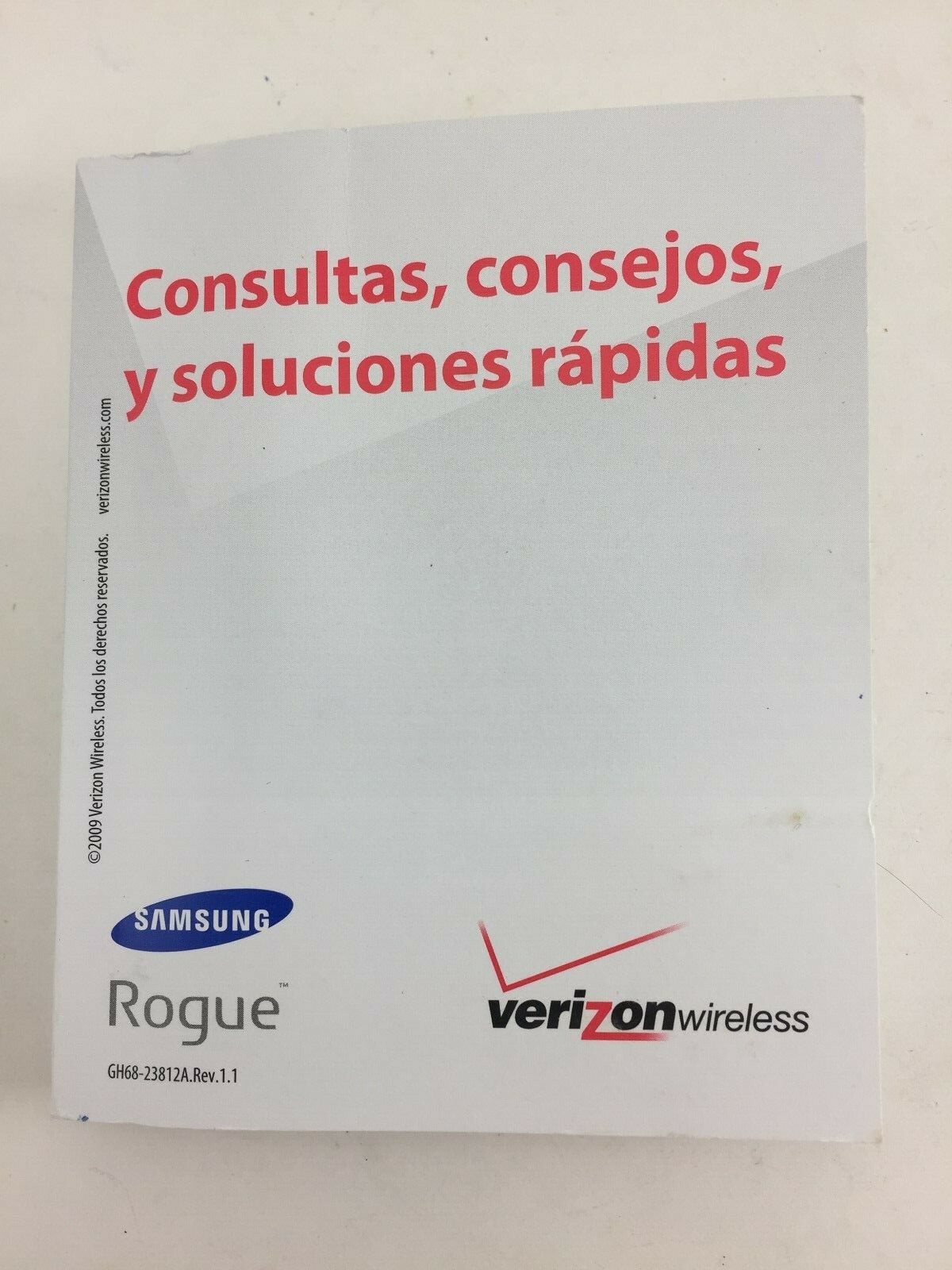 SAMSUNG ROGUE OWNERS MANUAL TIPS, HINTS AND SHORTCUTS VERIZON ENGLISH & SPANISH