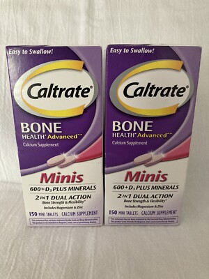 Caltrate 600+D3 Plus Minerals Minis 2 Packs  300 Tablets Total exp 6/23