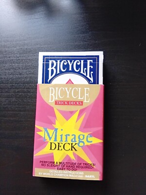 Mirage Deck - Blue Bicycle - Force Card AH - Magic Trick With Instructions  NEW