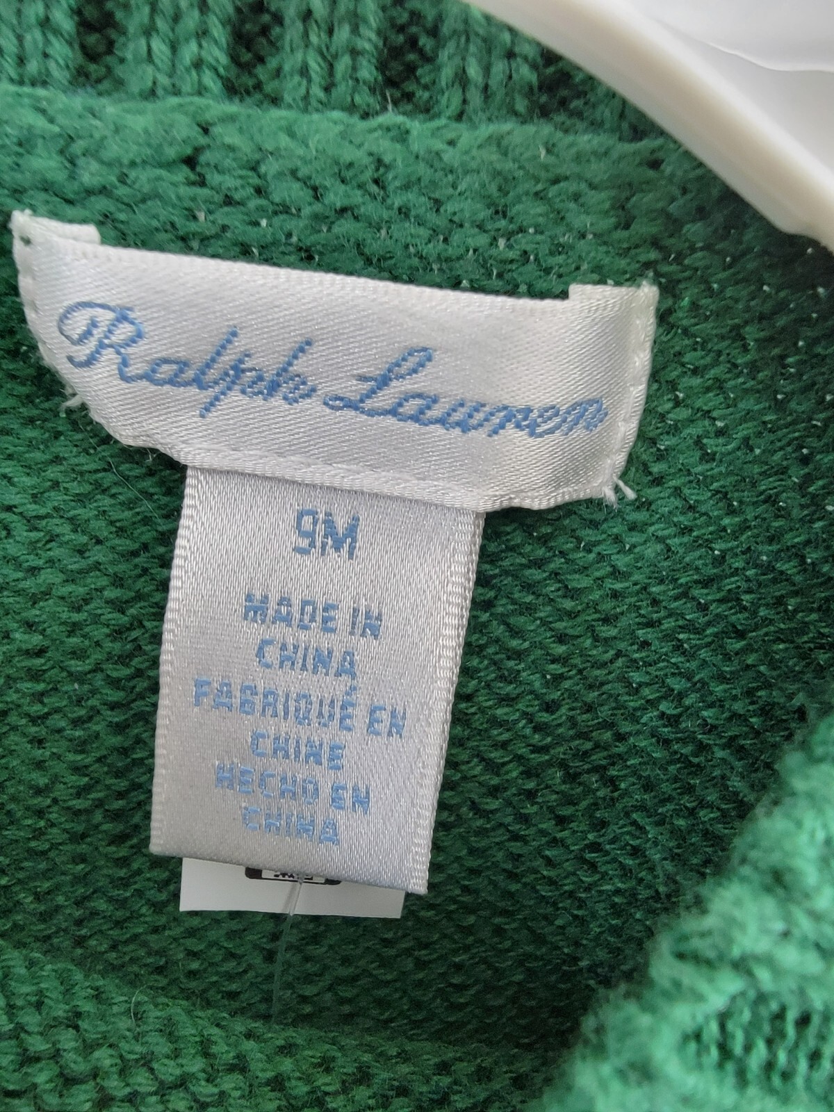 Ralph Lauren Dog-Intarsia Crewneck Sweater Baby Boys' 9M Green Long Sleeve - Picture 9 of 16
