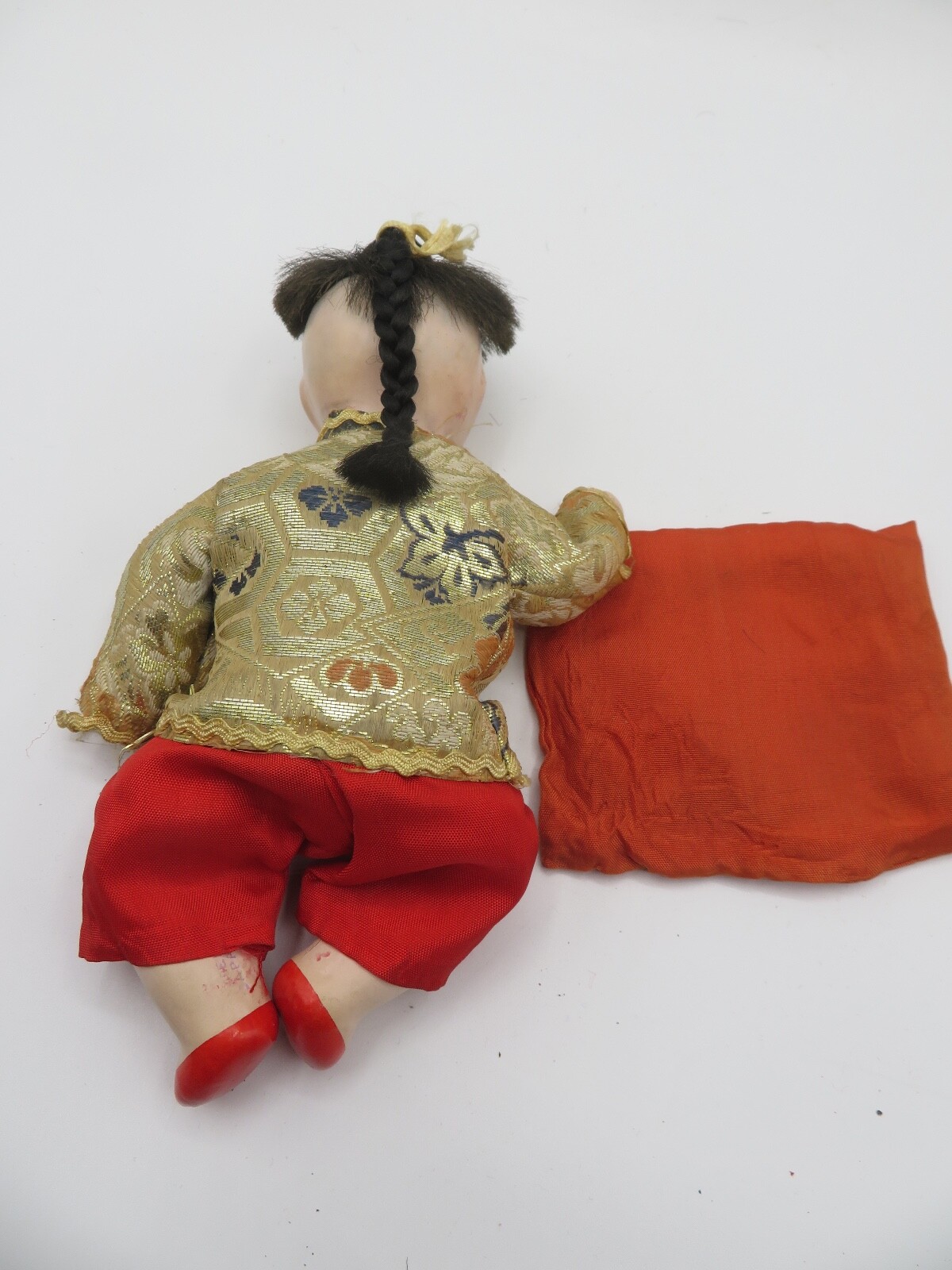 Vintage Japanese Asian Baby Dolls Painted Bisque Glass Eyes Compo 5 Piece Body