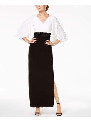 

ADRIANNA PAPELL Женское Черное Вечернее Платье Макси с Рукавами Кимоно, Черный