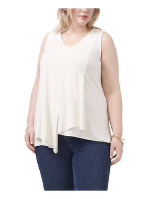 

VINCE CAMUTO Женская вязаная майка без рукавов с V-образным вырезом плюс, Цвет слоновой кости