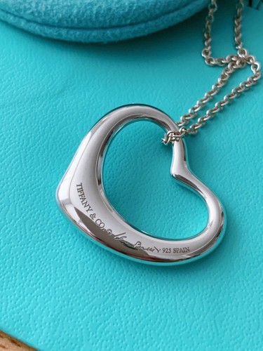 Tiffany & Co Sterling Silver Elsa Peretti Large 22mm Open Heart