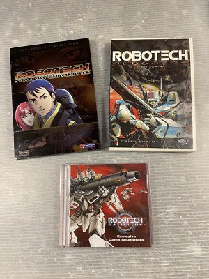 ROBOTECH DVD LOT Macross Saga First Contact 1 & Battlecry game soundtrack CD