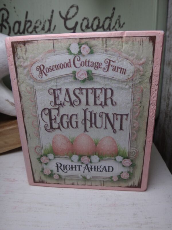 Easter/Spring Farmhouse Tiered Tray Décor Chunky wood Block sign Easter