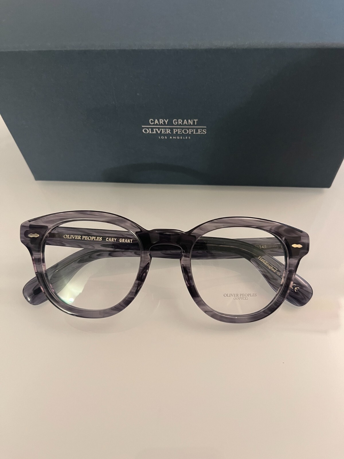 Pre-owned Oliver Peoples Cary Grant Optical Ov5413u In Navy Smoke Msrp$468 Dicaprio's Fav In Clear
