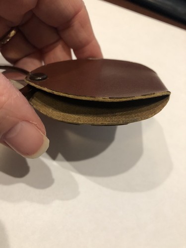 VINTAGE BAUSCH & LOMB POCKET FOLDING MAGNIFYING GLASS STAMPED LEATHER CASE B&L