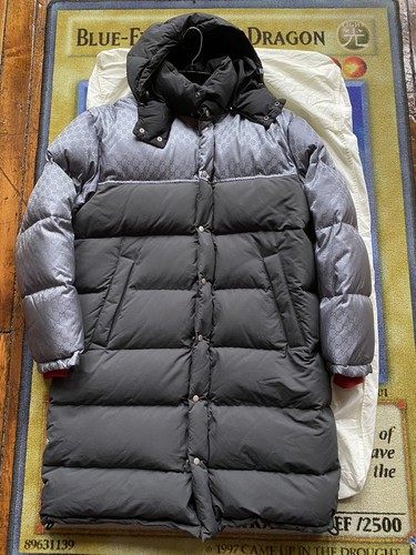 Gucci Nylon Jacquard Puffer Jacket GG Monogram Down Coat Sz 54/Large Red Worn 1x