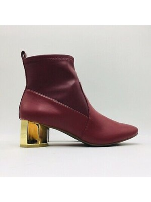 KATY PERRY Womens Burgundy Heel Stretch Daina Round Toe Block Heel Booties 10 M