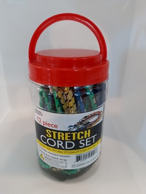 Heavy Duty Stretch Cord Set - Pack of 12 Pieces Bungee Cord Multiple Colors