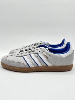 Adidas Men s Samba OG Originals Size 11.5 Gray/ White/ Blue |ID1478|