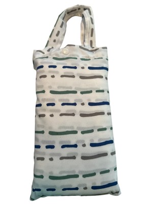 New Comfort Bay Micro Fabric Shower Cutrain 100% Polyester White Striped Blue