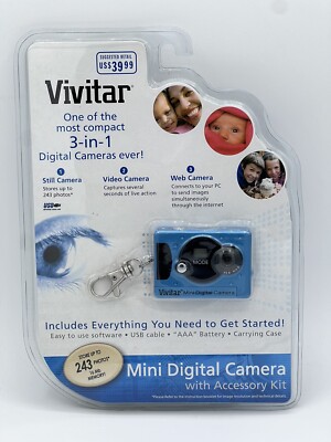 Vivitar Mini Digital Camera w Accessory Kit Blue  Innovage Inc. 16 Mb Memory