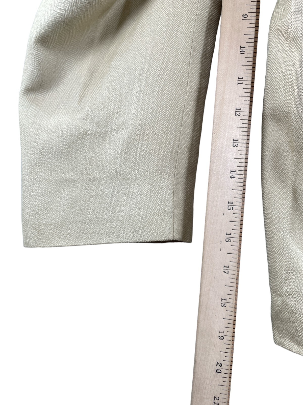 John Ashford Blazer Mens Size 44R 100% Silk Suit Jacket Light Beige Sport Coat