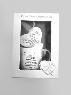 Arora Design Said With Sentiment Ceramic Mug & Hanging Love Heart Gift Set