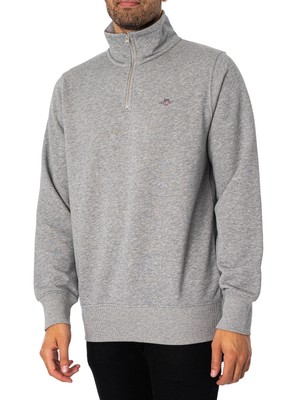 

Мужской свитшот GANT Regular Shield на молнии до половины, серый, Grey