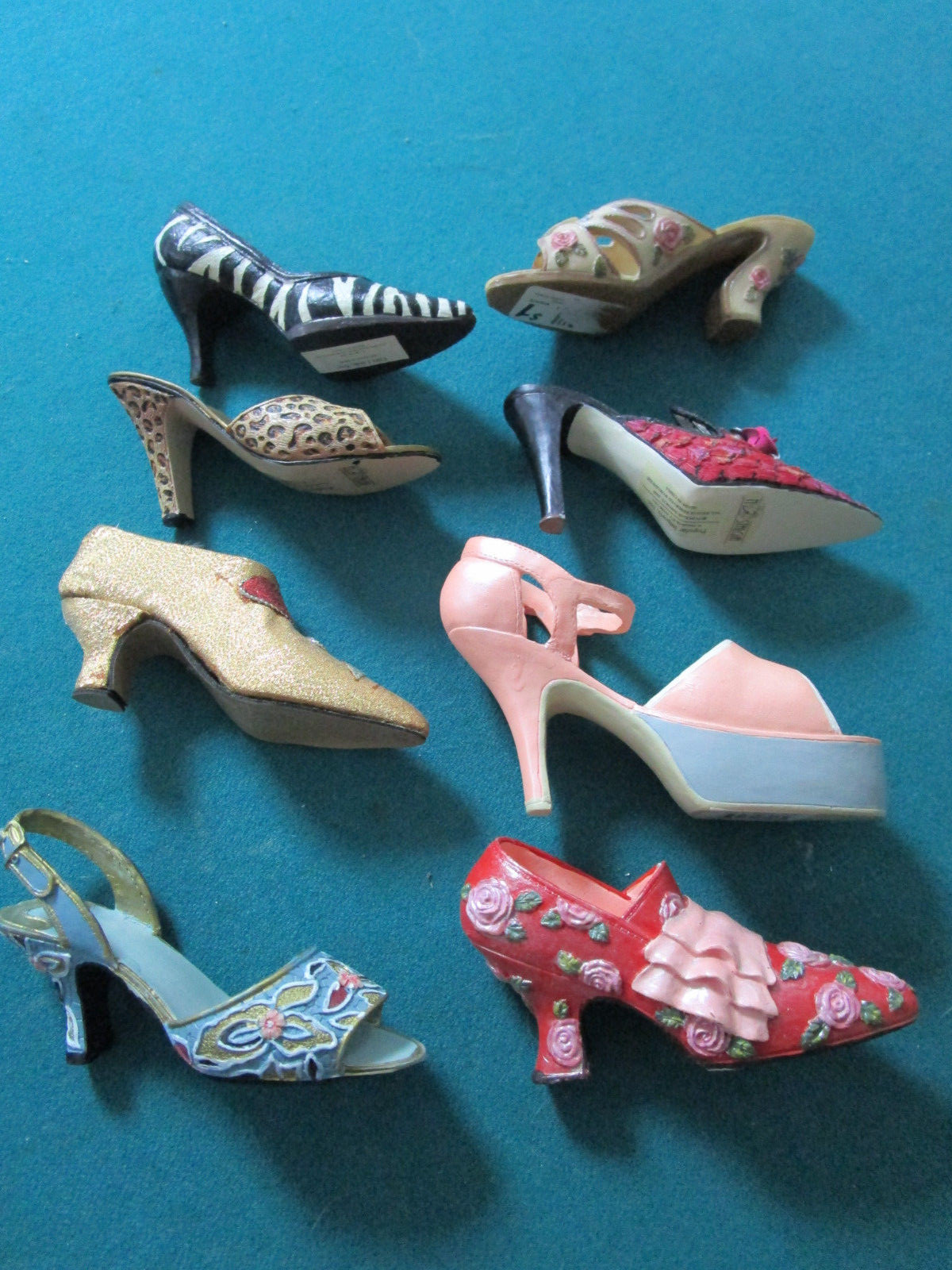 MINIATURE 8 CERAMIC COLLECTIBLE FASHION SHOES AROUND 34