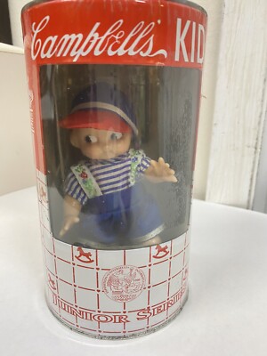 Vintage Horsman Campbell Soup Junior Kid Doll Round Piggy Bank Tin Boy - SEALED