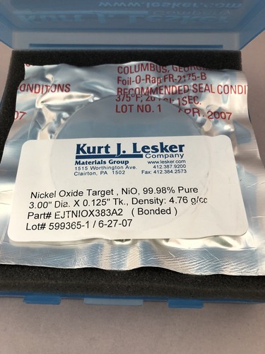 Nickel Oxide (NiO) Sputtering Target- 99.98% Pure 3.00