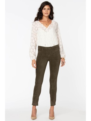 

NYDJ Женские зеленые обтягивающие леггинсы на молнии с прорезями и карманами для работы, Зеленый, MFSKLA8003