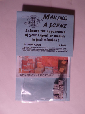 BRICK  STACK ASSORTMENT DOUBLE & SINGLE by N SCALE ARCHITECT N SCALE    20110