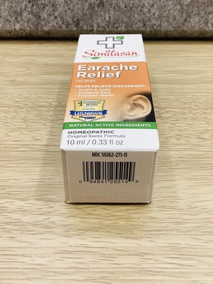 Similasan Earache Relief Exp. 02/2028 Homeopathic Swiss Formula Ear Drops 10mL