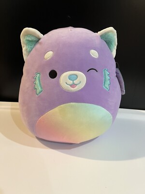 Squishmallows Lexis 12  Red Panda Rainbow Purple Raccoon Bear BNWT