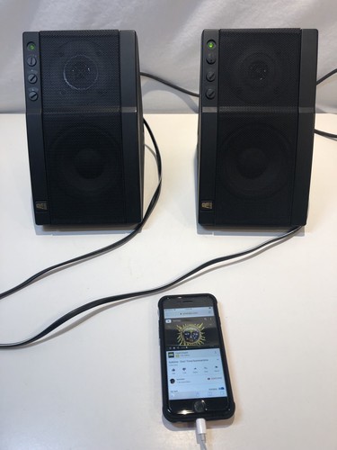 Pair of Acoustic Research AR 570 Powered Partner Speakers With Cords Sound Great