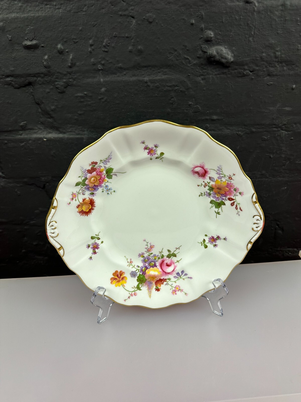 Royal Crown Derby Derby Posies Eared Cake / Bread Plate 10" Wide 1976 XXXIX 1st