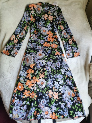 Pre-owned Rabanne H&m X Paco  Jacquard Knit Cut-out Floral Dress Sz Xl In Printed Orange/ Gold/silver/black