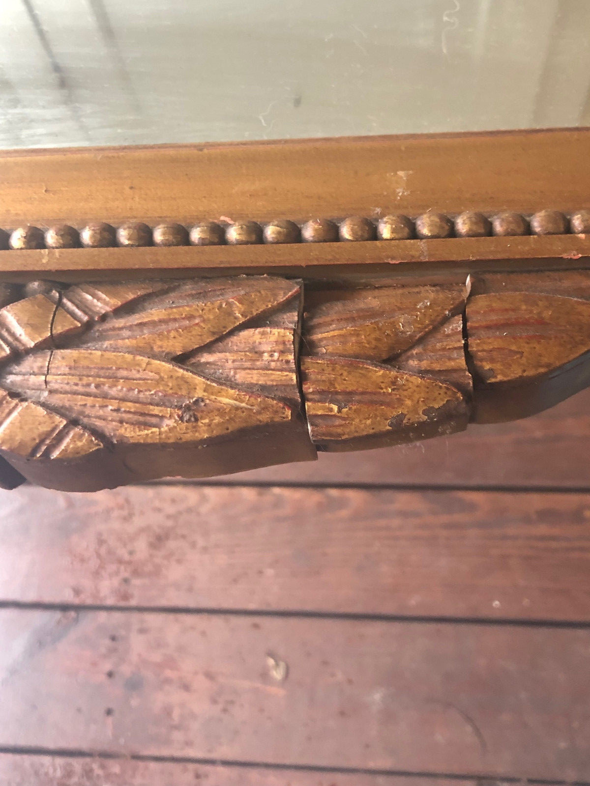 Antique Vintage Ornate Wood Gilt Painted Wall MIRROR - Original Frame