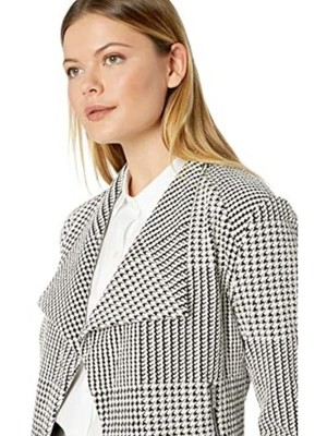 

CALVIN KLEIN Женская черная рабочая куртка с пуговицами в ломаную клетку, Черный, M8GCC183