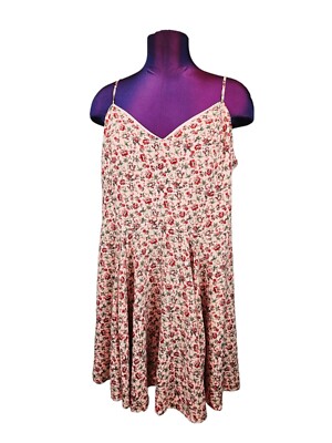 Xhilaration Pink Floral Short Sundress Corset Back Size 2XL Women's G20